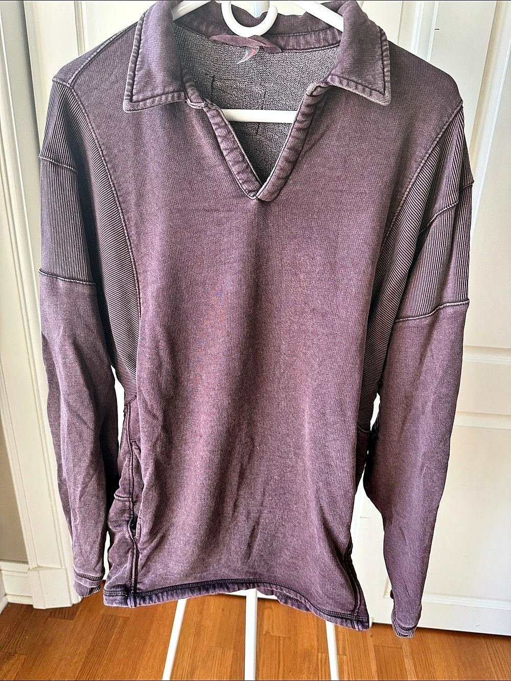 Free People Movement Long Sleeve Pullover in eggplant